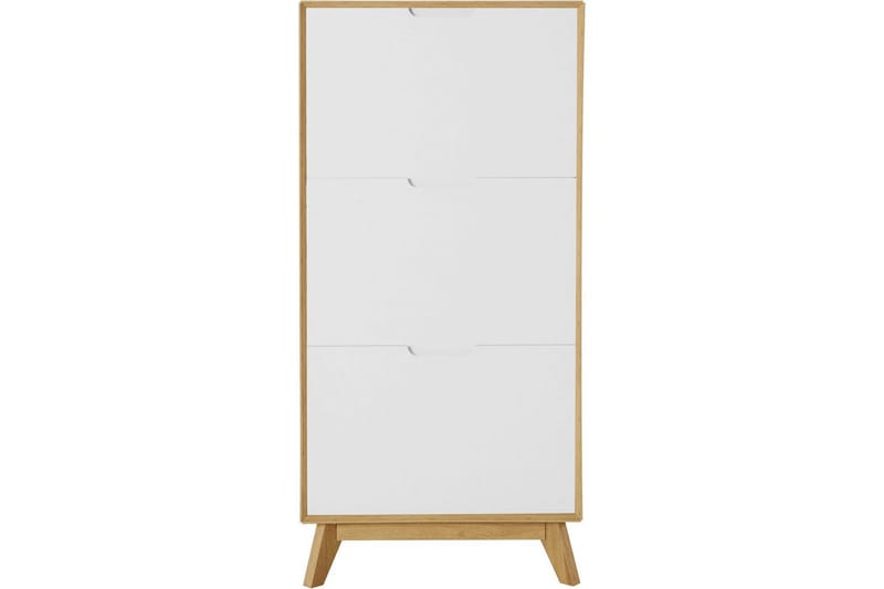 Skoförvaring Ezra 3 klaffar 60x24x125 cm, Wotan-ek/Vit - 60x24x125 cm, Wotan-ek/Vit - Förvaring - Skoförvaring - Skoskåp