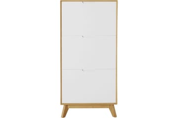 Skoförvaring Ezra 3 klaffar 60x24x125 cm, Wotan-ek/Vit - 60x24x125 cm, Wotan-ek/Vit - Förvaring - Skoförvaring
