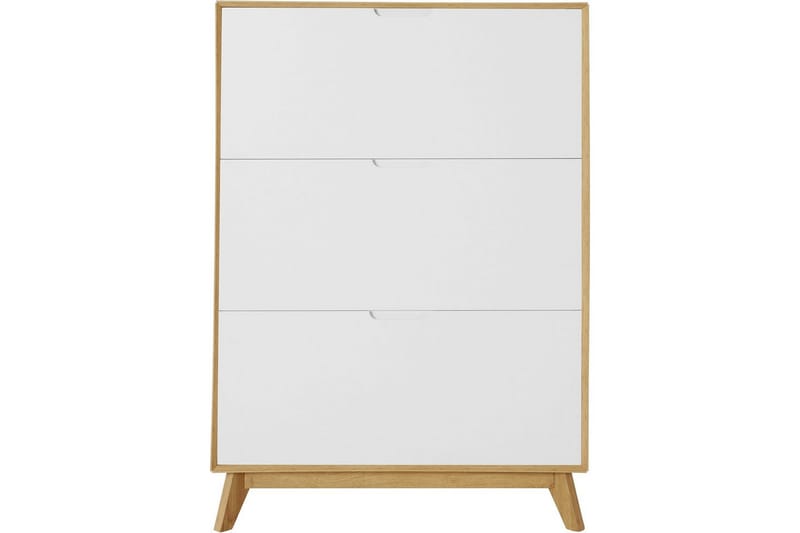 Skoförvaring Ezra 3 klaffar 89x24x125 cm, Wotan-ek/Vit - 89x24x125 cm, Wotan-ek/Vit - Förvaring - Skoförvaring - Skoskåp
