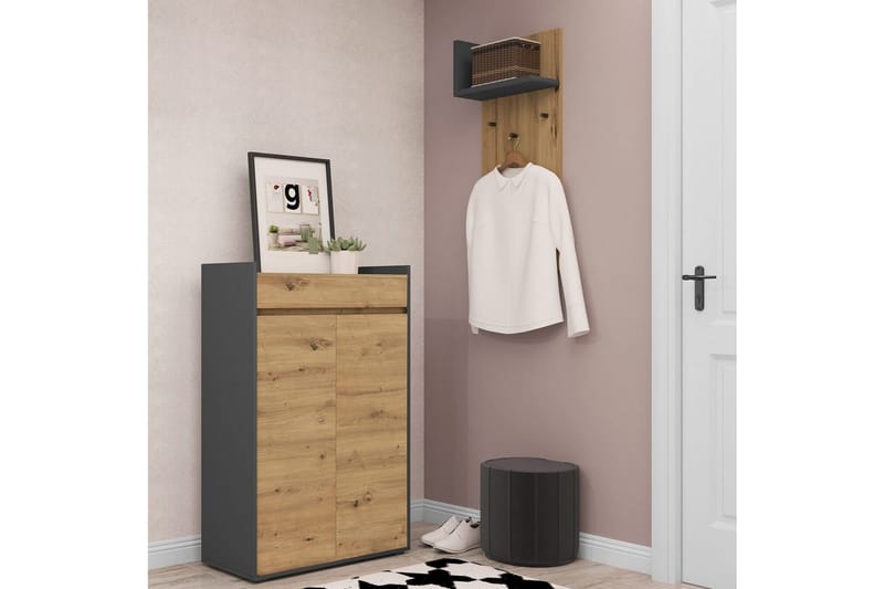 Skoförvaring Kosmo Antracit/Ek - Antracit/Ek - Förvaring - Skoförvaring - Skoskåp