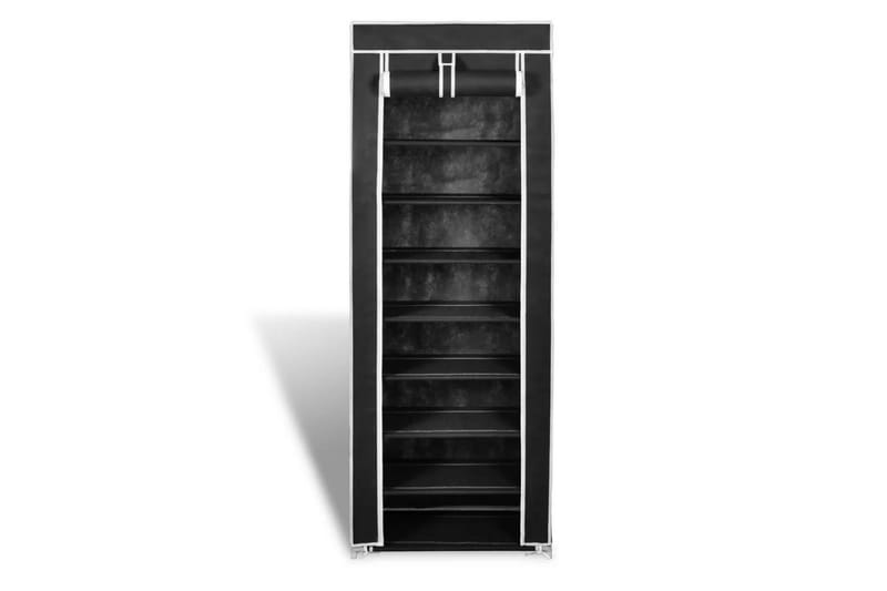 Skogarderob med överdrag 57x29x162 cm svart - Svart - Förvaring - Skoförvaring - Skoskåp