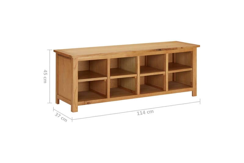Skohylla 114x37x45 cm massiv ek - Brun - Förvaring - Skoförvaring
