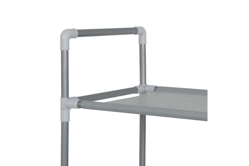 Skohylla med 10 hyllor metall och non-woven tyg silver - Silver - Förvaring - Skoförvaring