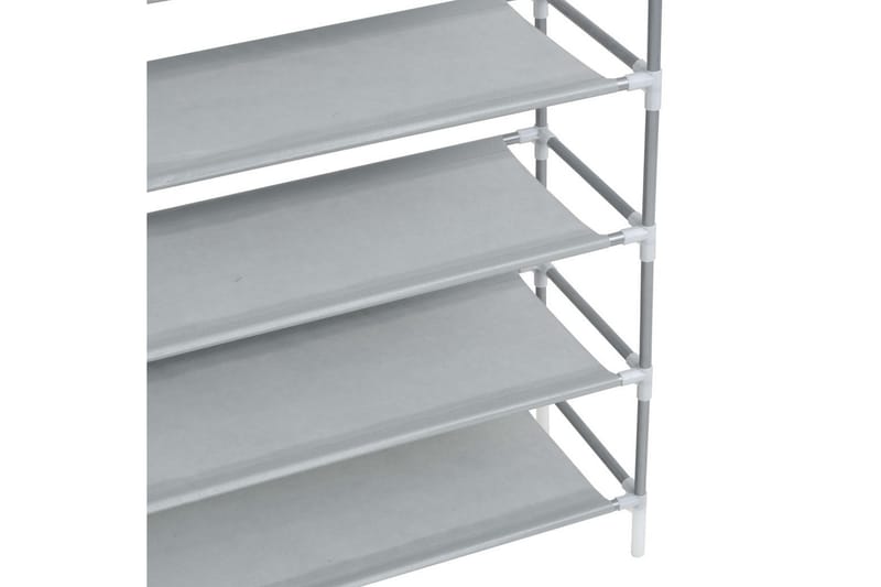 Skohylla med 10 hyllor metall och non-woven tyg silver - Silver - Förvaring - Skoförvaring