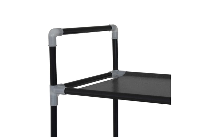 Skohylla med 10 hyllor metall och non-woven tyg svart - Svart - Förvaring - Skoförvaring