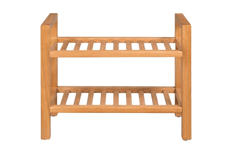 Skohylla med 2 hyllor 50x27x40 cm massiv ek - Brun - Förvaring - Skoförvaring