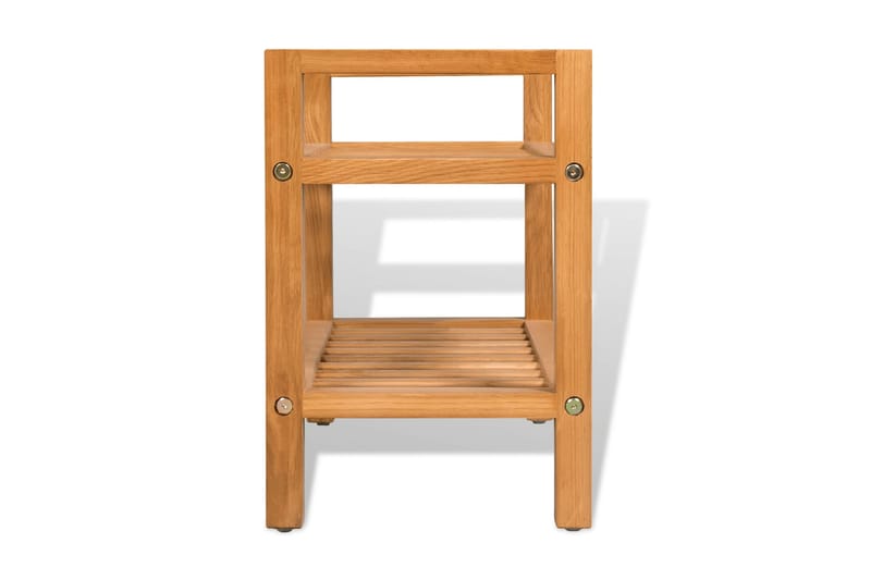 Skohylla med 2 hyllor 50x27x40 cm massiv ek - Brun - Förvaring - Skoförvaring