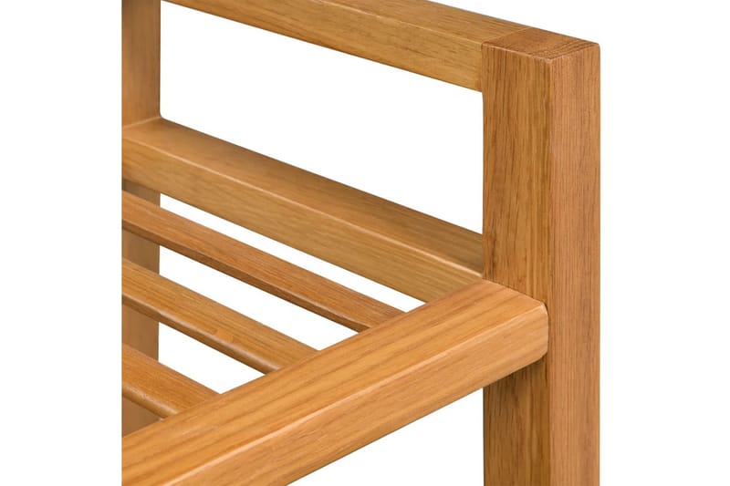 Skohylla med 2 hyllor 50x27x40 cm massiv ek - Brun - Förvaring - Skoförvaring