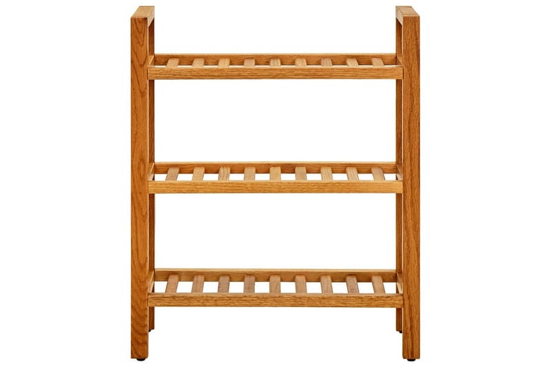 Skohylla med 3 hyllor 50x27x60 cm massiv ek - Brun - Förvaring - Skoförvaring