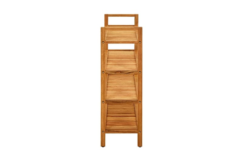 Skohylla med 4 hyllor 100x27x80 cm massiv ek - Brun - Förvaring - Skoförvaring