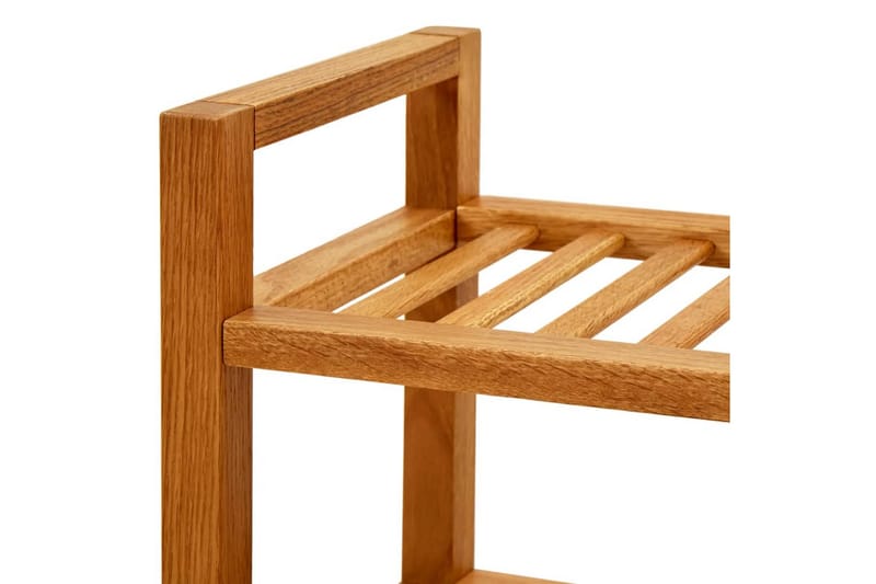 Skohylla med 4 hyllor 100x27x80 cm massiv ek - Brun - Förvaring - Skoförvaring