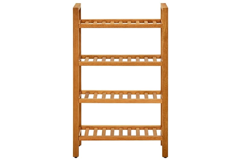 Skohylla med 4 hyllor 50x27x80 cm massiv ek - Brun - Förvaring - Skoförvaring
