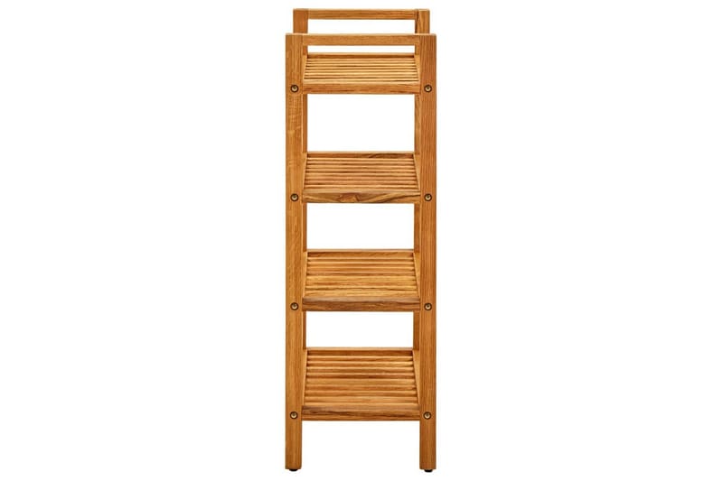 Skohylla med 4 hyllor 50x27x80 cm massiv ek - Brun - Förvaring - Skoförvaring