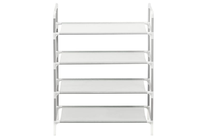 Skohylla med 4 hyllor metall och non-woven tyg silver - Silver - Förvaring - Skoförvaring