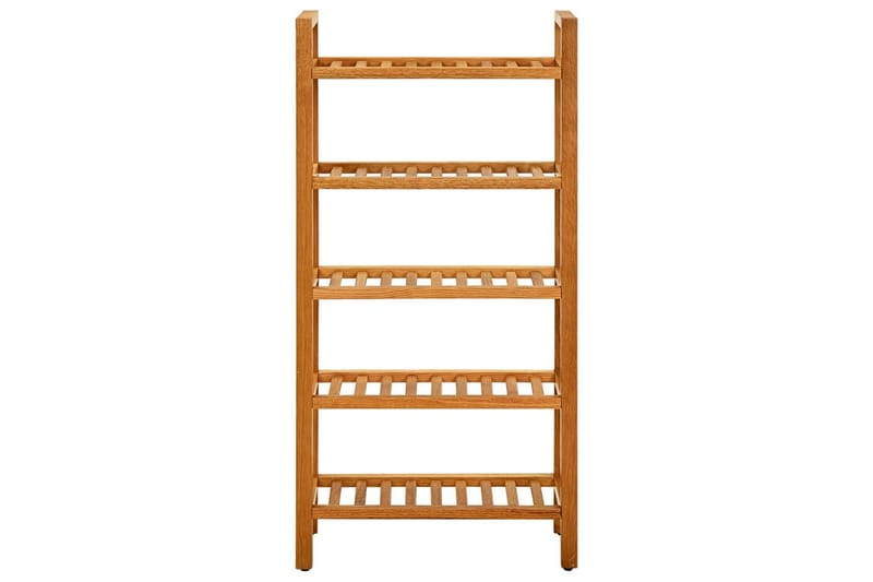 Skohylla med 5 hyllor 50x27x100 cm massiv ek - Brun - Förvaring - Skoförvaring