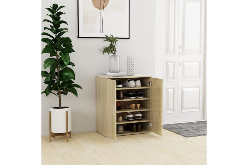 Skohylla sonoma-ek 60x35x70 cm spånskiva - Brun - Förvaring - Skoförvaring