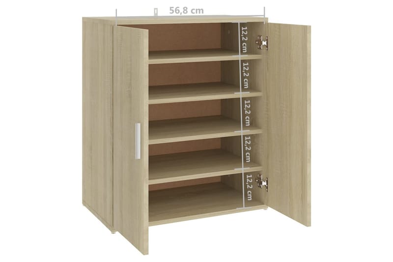 Skohylla sonoma-ek 60x35x70 cm spånskiva - Brun - Förvaring - Skoförvaring