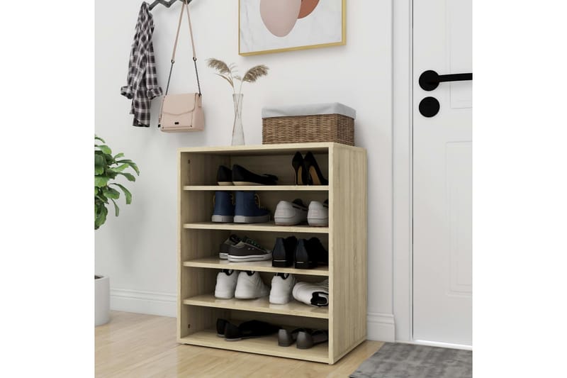 Skohylla sonoma-ek 60x35x70 cm spånskiva - Brun - Förvaring - Skoförvaring