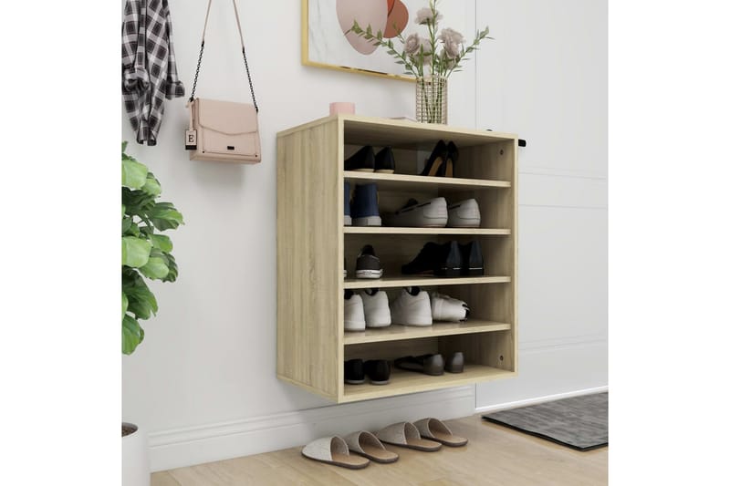 Skohylla sonoma-ek 60x35x70 cm spånskiva - Brun - Förvaring - Skoförvaring