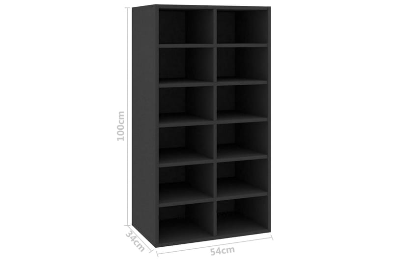 Skohylla svart 54x34x100 cm spånskiva - Svart - Förvaring - Skoförvaring