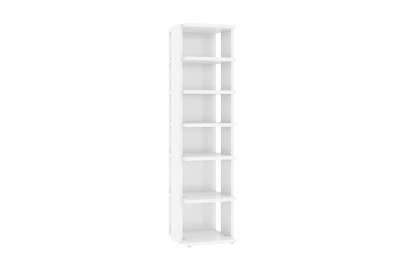 Skohyllor 2 st vit högglans 25x27x102 cm - Vit högglans - Förvaring - Skoförvaring