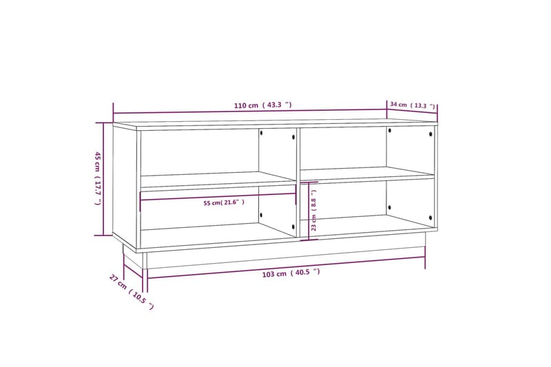 Skoskåp 110x34x45 cm massiv furu - Brun - Förvaring - Skoförvaring - Skoskåp