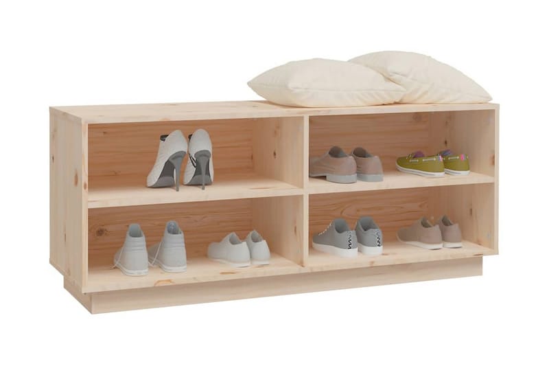 Skoskåp 110x34x45 cm massiv furu - Brun - Förvaring - Skoförvaring - Skoskåp