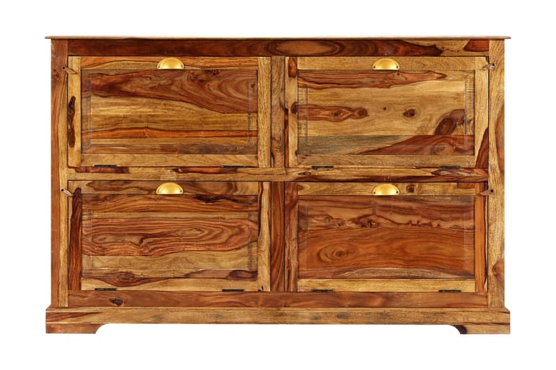 Skoskåp 140x35x90 cm massivt sheshamträ - Brun - Förvaring - Skoförvaring - Skoskåp