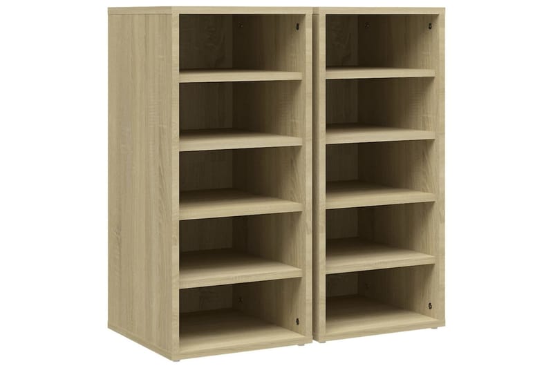 Skoskåp 2 st sonoma-ek 31,5x35x70 cm spånskiva - Brun - Förvaring - Skoförvaring - Skoskåp