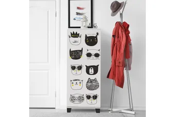 Skoskåp 38x50 cm - Vit/Svart - Förvaring - Skoförvaring