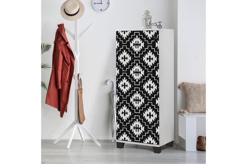 Skoskåp 38x50 cm - Vit/Svart - Förvaring - Skoförvaring - Skoskåp