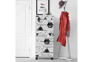 Skoskåp 38x50 cm - Vit/Svart - Förvaring - Skoförvaring