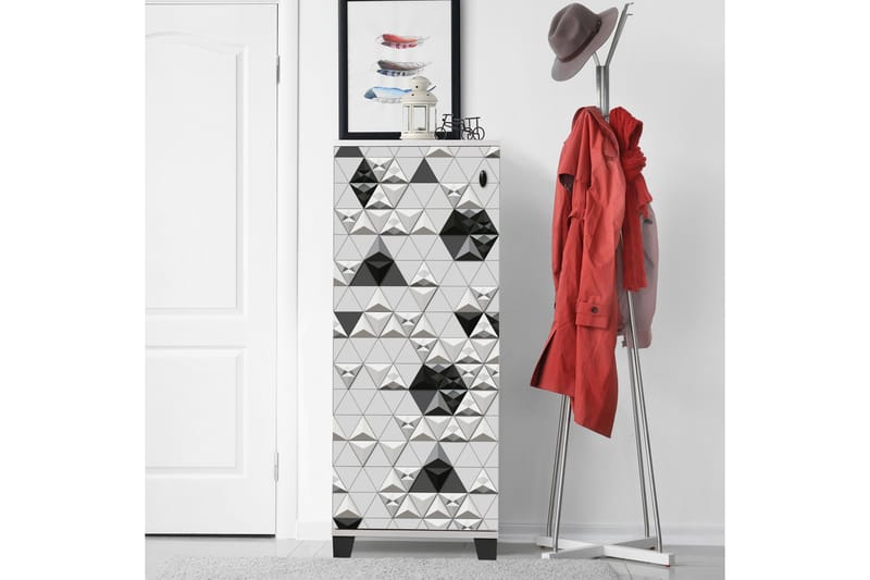 Skoskåp 38x50 cm - Vit/Svart - Förvaring - Skoförvaring - Skoskåp