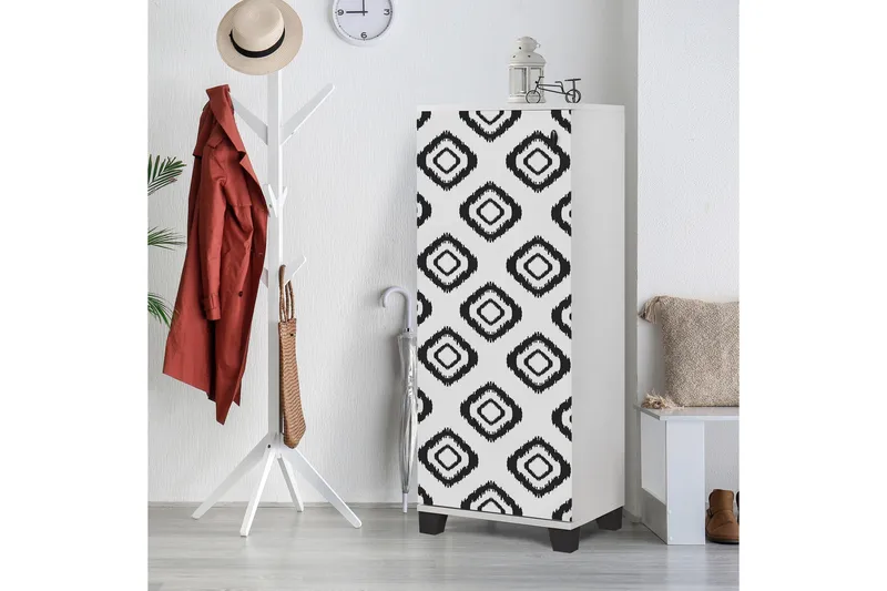 Skoskåp 38x50 cm - Vit/Svart - Förvaring - Skoförvaring - Skoskåp