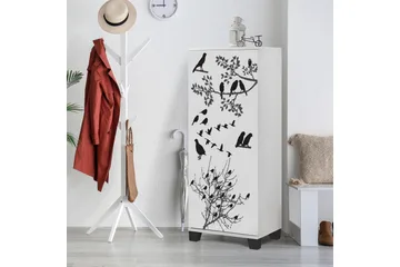 Skoskåp 38x50 cm - Vit/Svart - Förvaring - Skoförvaring