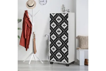 Skoskåp 38x50 cm - Vit/Svart - Förvaring - Skoförvaring