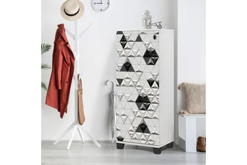 Skoskåp 38x50 cm - Vit/Svart - Förvaring - Skoförvaring