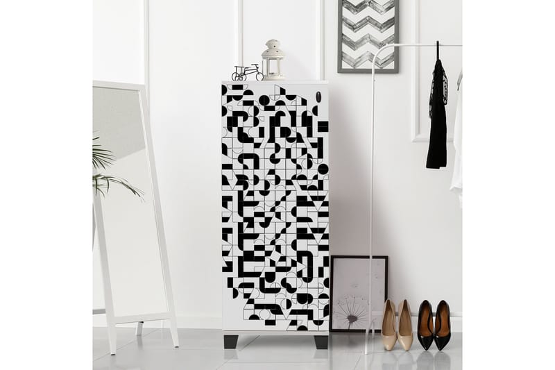 Skoskåp 38x50 cm - Vit/Svart - Förvaring - Skoförvaring - Skoskåp