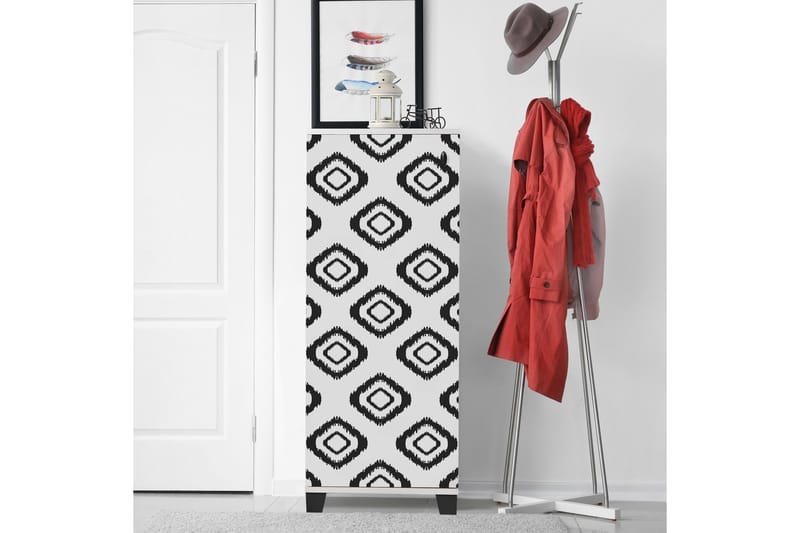 Skoskåp 38x50 cm - Vit/Svart - Förvaring - Skoförvaring - Skoskåp