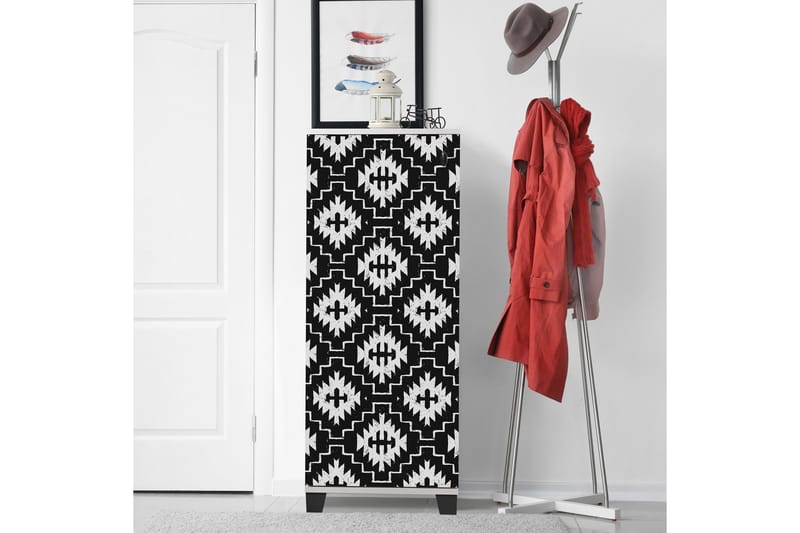 Skoskåp 38x50 cm - Vit/Svart - Förvaring - Skoförvaring - Skoskåp