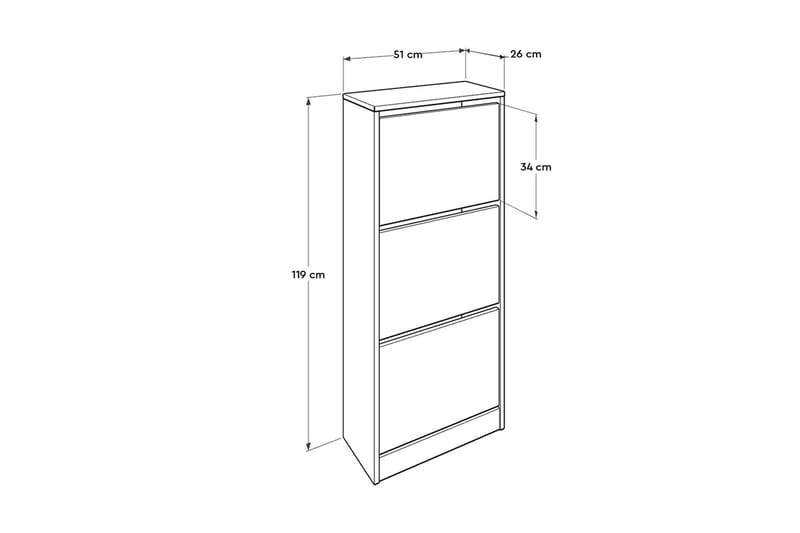 Skoskåp 51x119 cm - Vit - Förvaring - Skoförvaring - Skoskåp