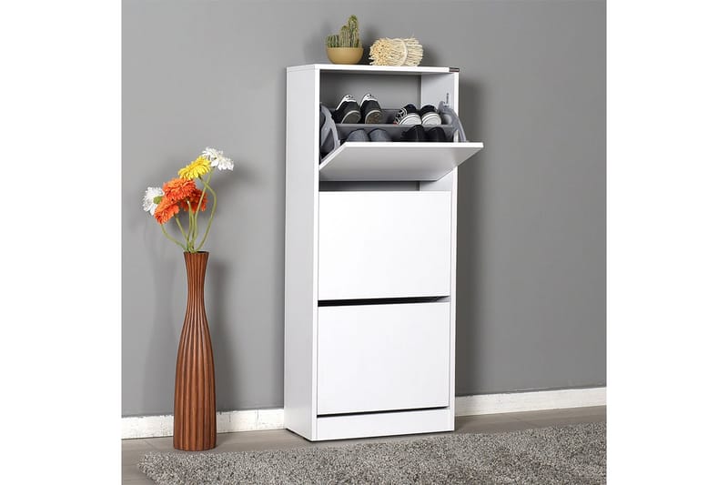 Skoskåp 51x119 cm - Vit - Förvaring - Skoförvaring - Skoskåp