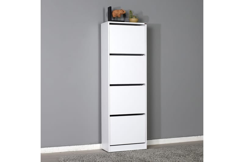 Skoskåp 51x157 cm - Vit - Förvaring - Skoförvaring - Skoskåp