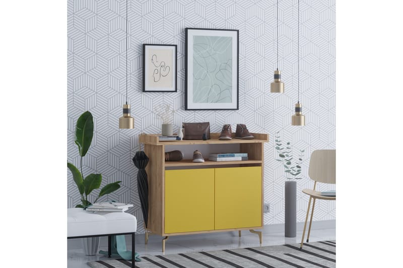 Skoskåp 52x100 cm - Guld/Natur/Gul - Förvaring - Skoförvaring - Skoskåp