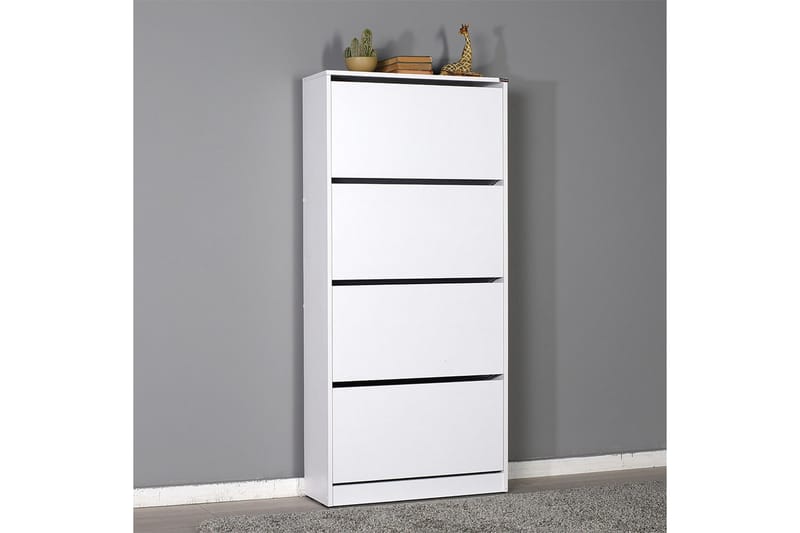Skoskåp 73x157 cm - Vit - Förvaring - Skoförvaring - Skoskåp