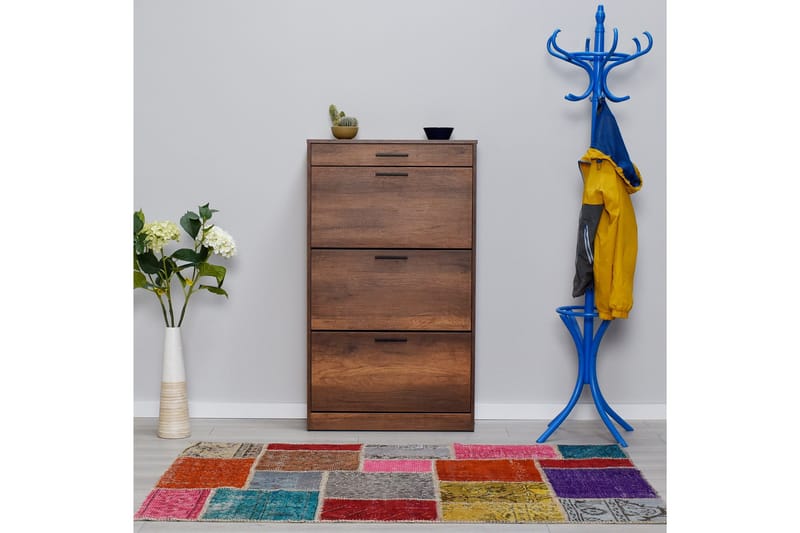 Skoskåp 75x128 cm - Valnöt - Förvaring - Skoförvaring