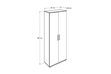 Skoskåp 76x187 cm - Vit - Förvaring - Skoförvaring