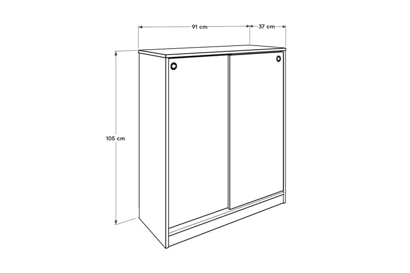 Skoskåp 91x105 cm - Vit - Förvaring - Skoförvaring - Skoskåp