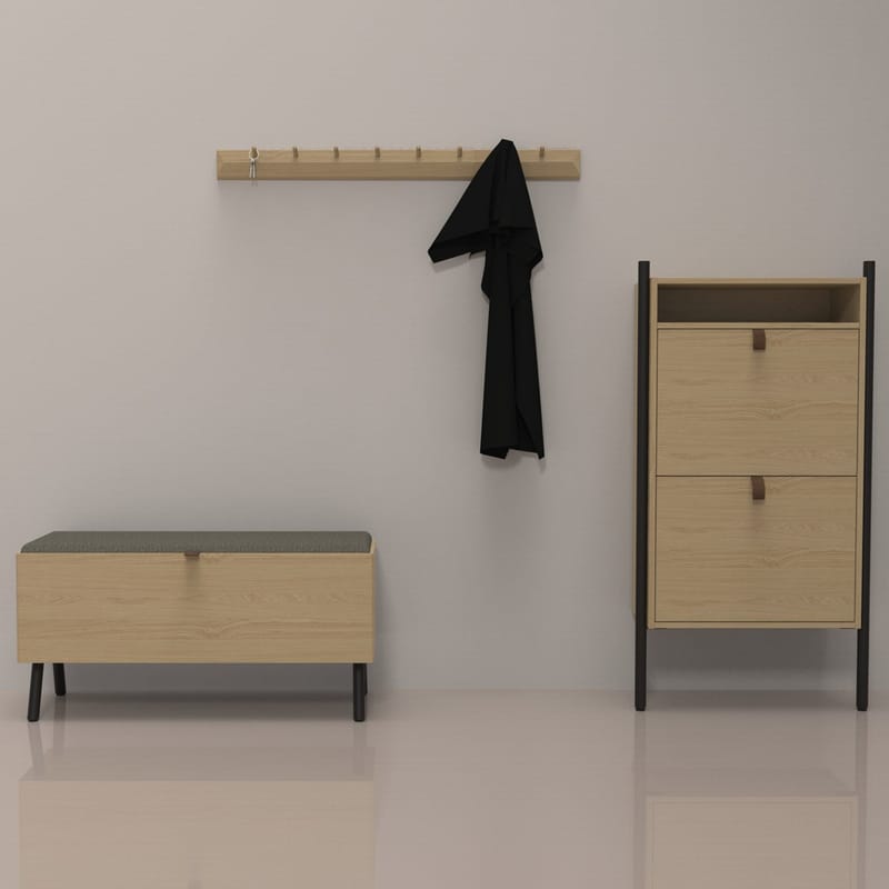 Skoskåp Aalborg 55,6x26x91,5 cm - brun - Förvaring - Skoförvaring - Skoskåp