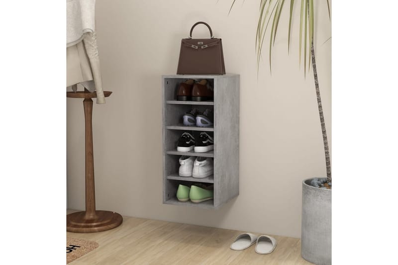 Skoskåp betonggrå 31,5x35x70 cm spånskiva - Betonggrå - Förvaring - Skoförvaring